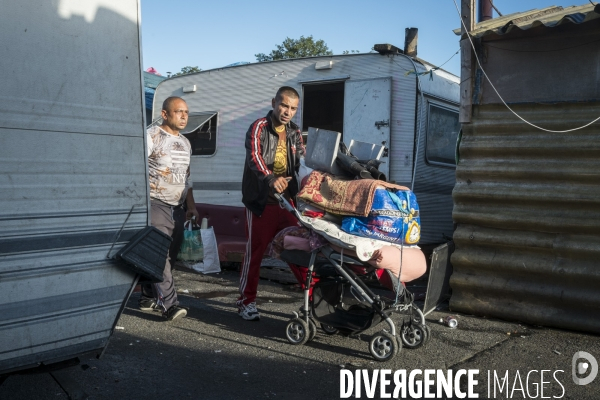 Evacuation du bidonville  La Folie  à Bobigny