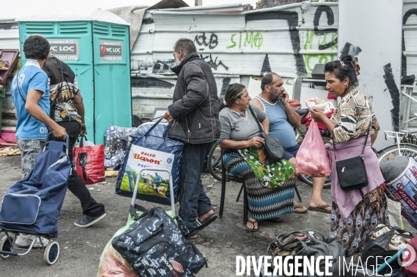 Evacuation du bidonville  La Folie  à Bobigny