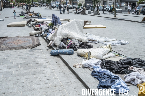 Le parvis de la halle Pajol
