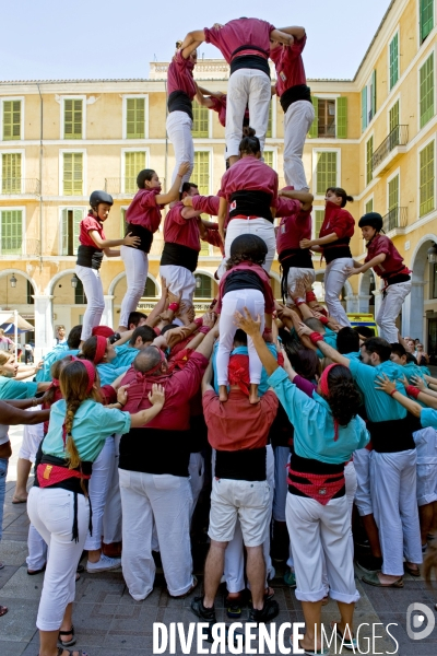 Illustration Juillet 2015.Castells, tour humaine a Palma de Majorque