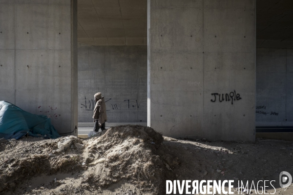 Un village bricolé, isolé et cerné de maquis... La jungle de Calais