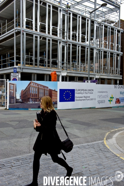 Liverpool.Programme de regeneration du centre ville grace a des fonds europeens