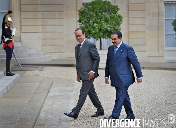 François Hollande reçoit Hamad Bin Isa Al Khalifa roi de Bahren