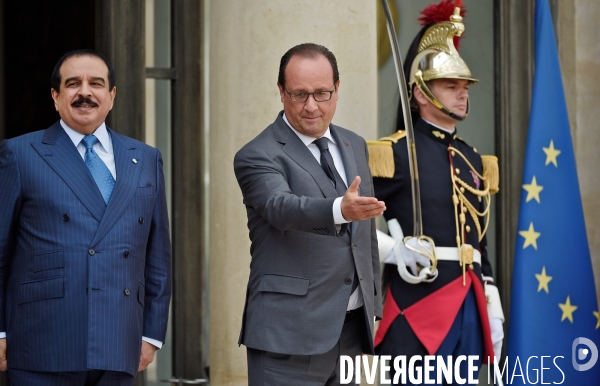 François Hollande reçoit Hamad Bin Isa Al Khalifa roi de Bahre n