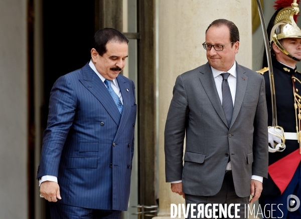 François Hollande reçoit Hamad Bin Isa Al Khalifa roi de Bahre n