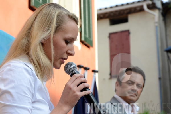 Marion Maréchal Le Pen et Olivier Bettati dans le village de Gattières, près #Nice06 Campagne élections régionales 2015.