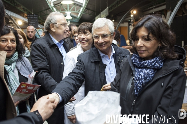 Claude Bartolone et Marie-Pierre De la Gontrie en campagne électorale pour les élections régionales