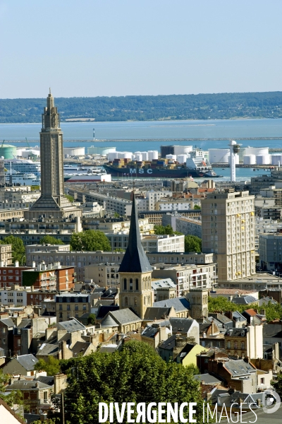 Des villes.Le Havre.Vue sur la ville depuis les hauteurs