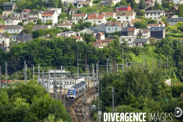 Des villes.Rouen.Un train express regional