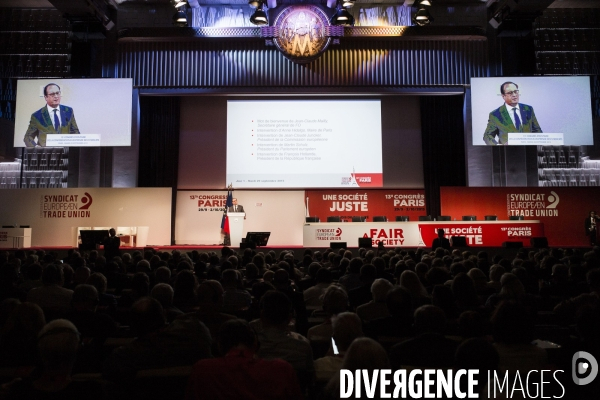 Francois HOLLANDE, 13eme congres de la Confederation europeenne des syndicats.