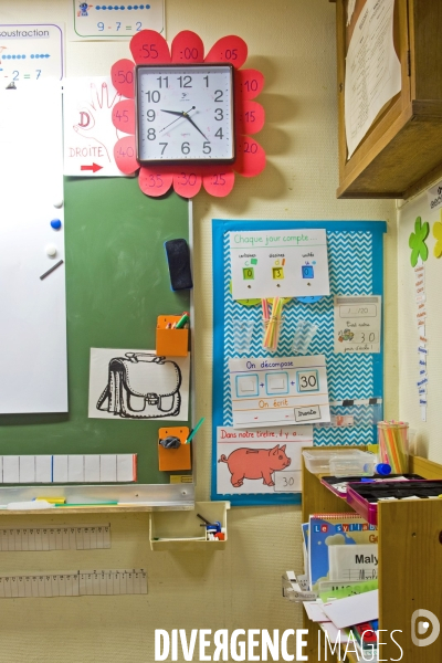 Illustration Octobre2015.Salle de classe de l ecole elementaire Clignancourt