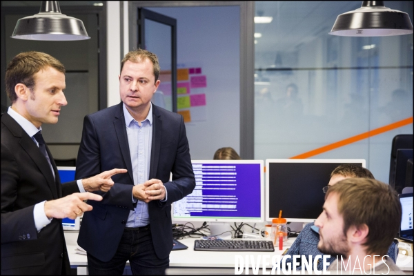 Emmanuel MACRON, le Ministre de l Économie, de l Industrie et du Numérique visite les locaux du site   Leboncoin.fr    dans le cadre du projet de loi  #NOE (Nouvelles Opportunités Economiques)