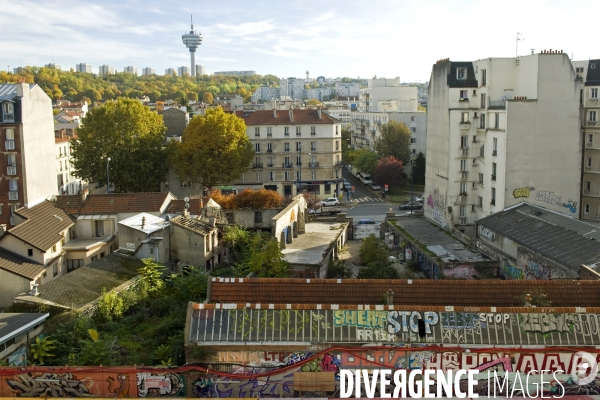 Ilustration Octobre 2015.Vue des immeubles de l  avenue Jean Lolive vers les hauteurs de Romainville.