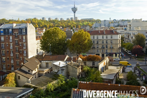 Ilustration Octobre 2015.Vue des immeubles de l  avenue Jean Lolive vers les hauteurs de Romainville.
