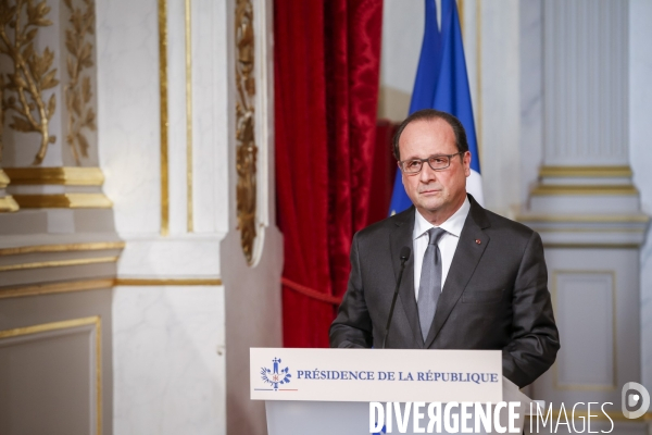 Elysée après les attentats du 13 novembre 2015. Samedi 14 novembre 2015