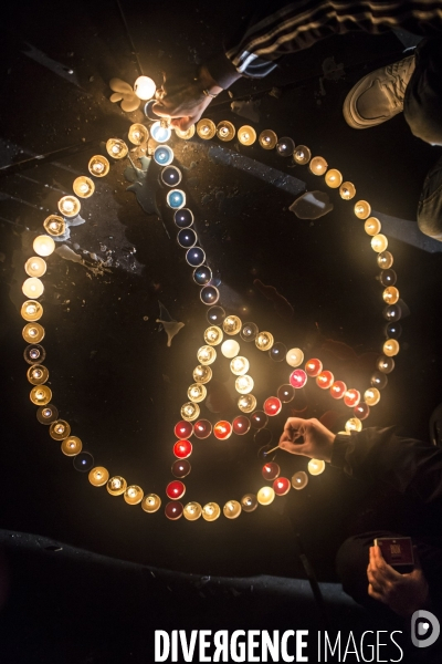 Hommage a paris, une semaine apres les attentats terroristes.