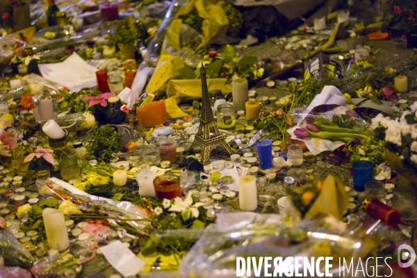 Hommage a paris, une semaine apres les attentats terroristes.