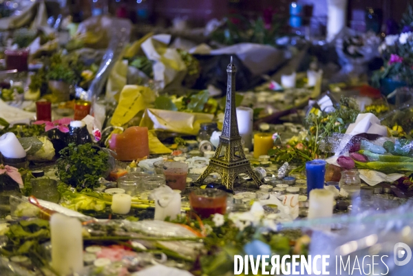 Hommage a paris, une semaine apres les attentats terroristes.