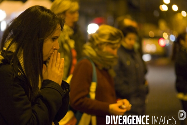 Hommage a paris, une semaine apres les attentats terroristes.