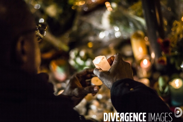 Hommage a paris, une semaine apres les attentats terroristes.
