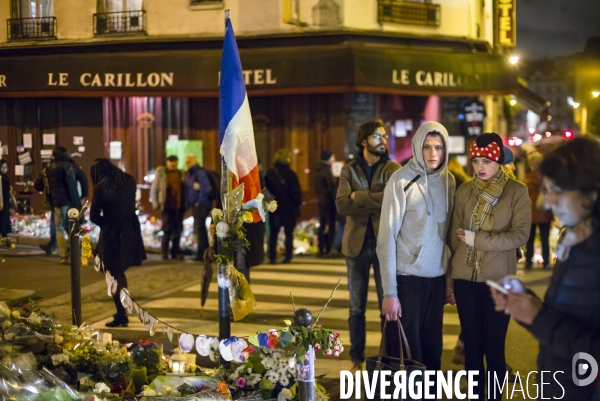 Hommage a paris, une semaine apres les attentats terroristes.