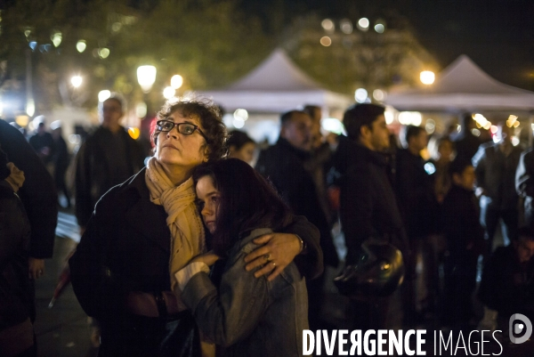 Hommage a paris, une semaine apres les attentats terroristes.