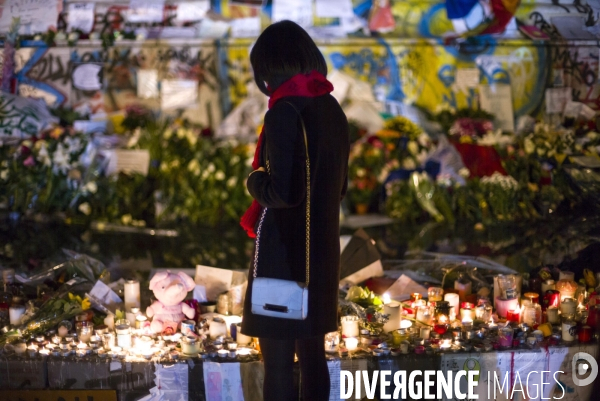 Hommage a paris, une semaine apres les attentats terroristes.