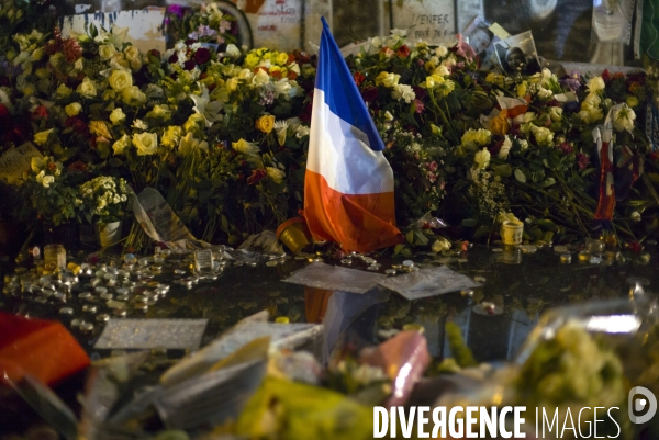 Hommage a paris, une semaine apres les attentats terroristes.