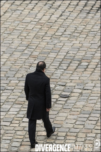 Le président de la république François HOLLANDE préside l hommage national et solennel aux victimes des attentats du 13 novembre, à l Hotel des Invalides.