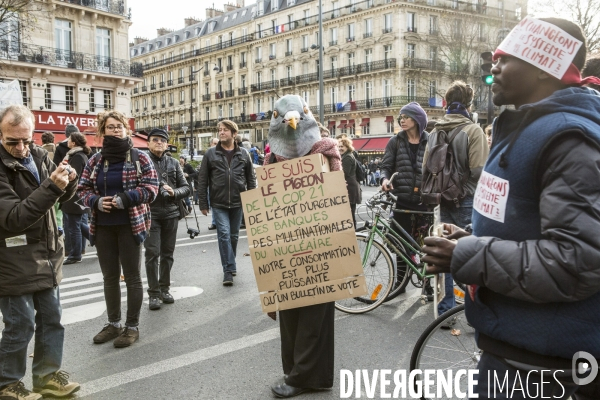 Rassemblements parisiens et Violences place de la Republique  J-1 COP21