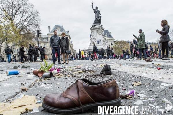 Rassemblements parisiens et Violences place de la Republique  J-1 COP21