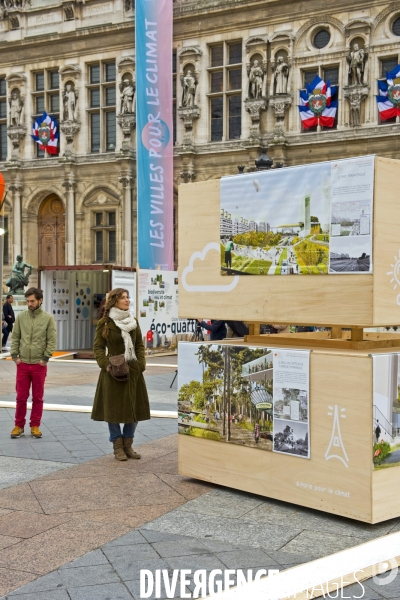 Illustration Novembre2015.Le Paris de l Avenir, exposition de la ville en faveur de la lutte contre le dereglement climatique.