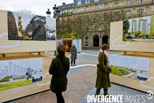 Illustration Novembre2015.Le Paris de l Avenir, exposition de la ville en faveur de la lutte contre le dereglement climatique.