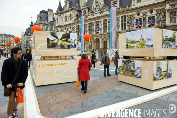 Illustration Novembre2015.Le Paris de l Avenir, exposition de la ville en faveur de la lutte contre le dereglement climatique.