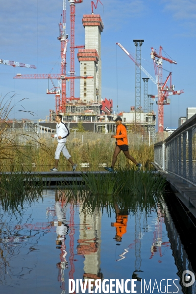 Illustration Novembre2015.La nature dans la ville.Le parc Martin Luther King dans la zac Clichy Batignolles.