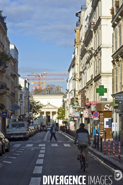 Illustration Novembre2015.Rue des batignolles vers les grues du chantier de la zac Clichy Batignolles