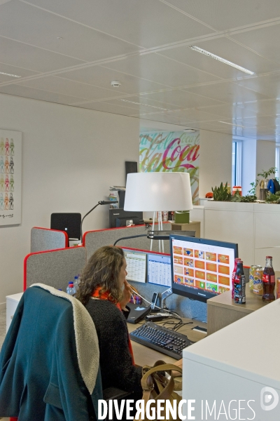 Au nouveau  siege de Coca-Cola France. Ses amenagements interieurs ont obtenu le certificat BREEAM Fit-Out Outstanding, une premiere mondiale.