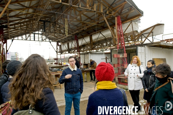 Visite du chantier de Bellastock sur le site du futur ecoquartier de l ile Saint Denis