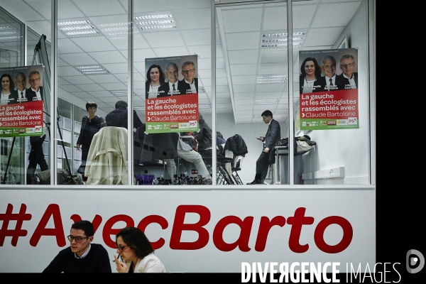 Soirée de défaite aux régionales au QG du candidat Bartolone