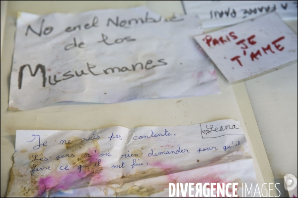 Les Archives de Paris collectent, restaurent et conservent les témoignages de soutien déposés sur les différents lieux des attentats du 13 novembre