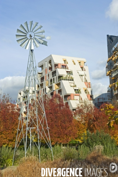 Illustration Decembre2015.Couleurs d automne au parc Martin Luther King dans la zac Clichy Batignolles.