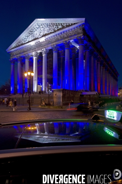 Illustration Decembre 2015.Eglise de la Madeleine mise en lumiere pour les fetes de fin d annee