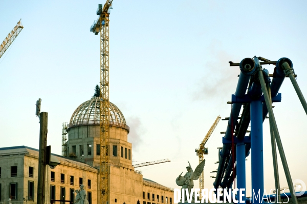 Berlin.Chantier de construction du chateau au Humboldt forum