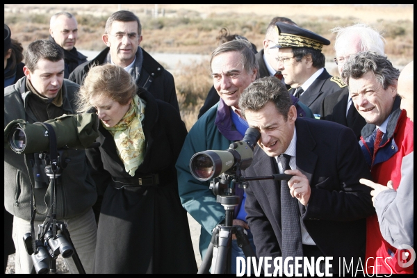 Deplacement de nicolas sarkozy en camargues