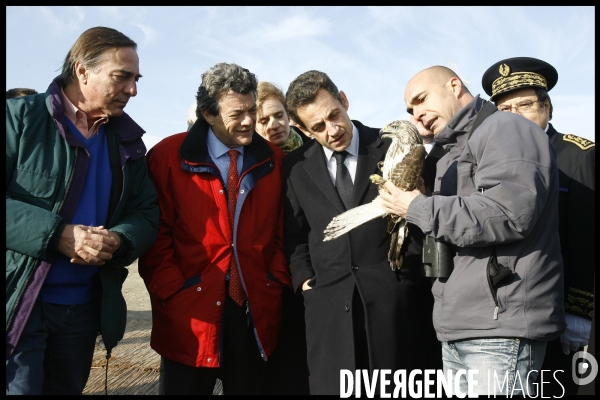 Deplacement de nicolas sarkozy en camargues