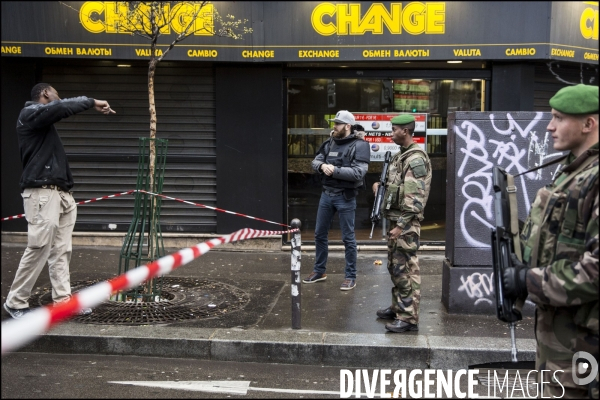 Illustration forces de l ordre en alerte dans Paris, policiers et militaires de la légion étrangère.