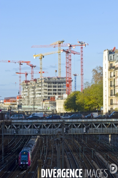 Illustration Decembre2015.Chantier de construction des immeubles rue Cardinet dans la zac Clichy Batignolles