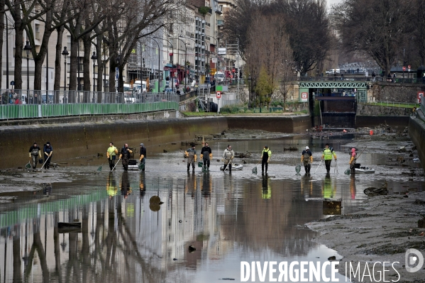 Nettoyage du canal saint martin