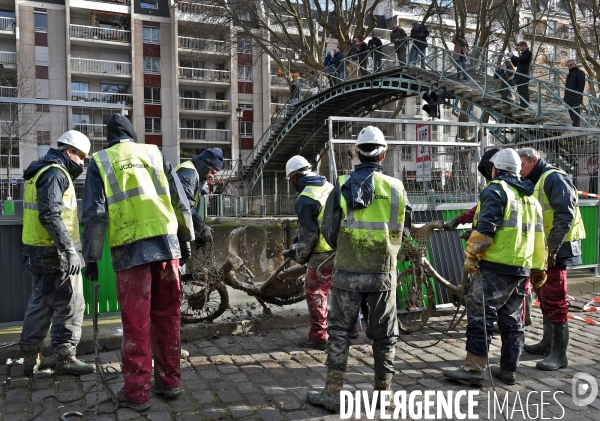 Nettoyage du canal saint martin