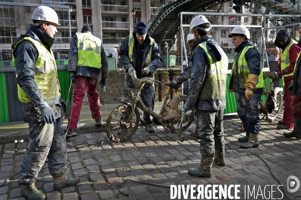 Nettoyage du canal saint martin